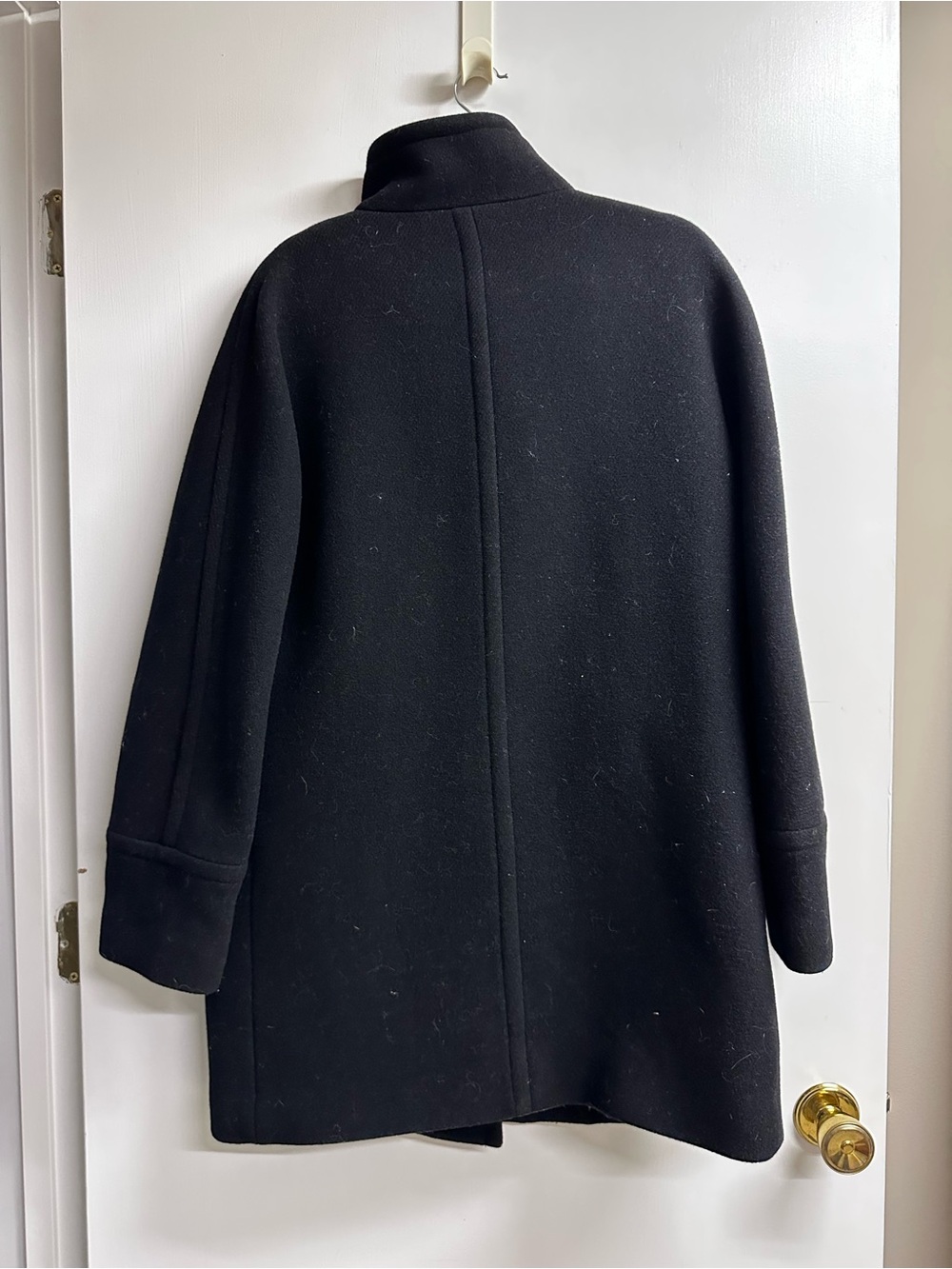 J. Crew Black Wool Pea Coat with Stand Collar - Picture 3 of 3